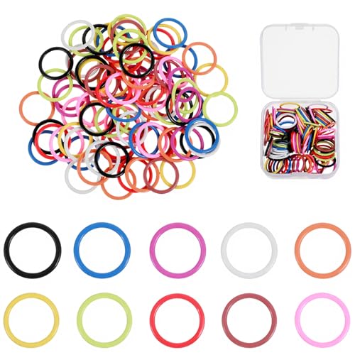 100Pcs Round Metal Stitch Markers for Knitting Multicolor Knitting Marker Rings with Storage Box Crochet Markers for Crocheting Sewing Accessories for DIY Craft Projects