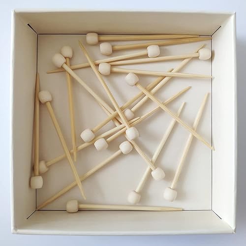 Miniatura 7 de 20 pines de marcado de bambú de 2.65 pulgadas de largo, agujas de tejer de un solo punto, mini alfileres de marcado, accesorios de tejer,