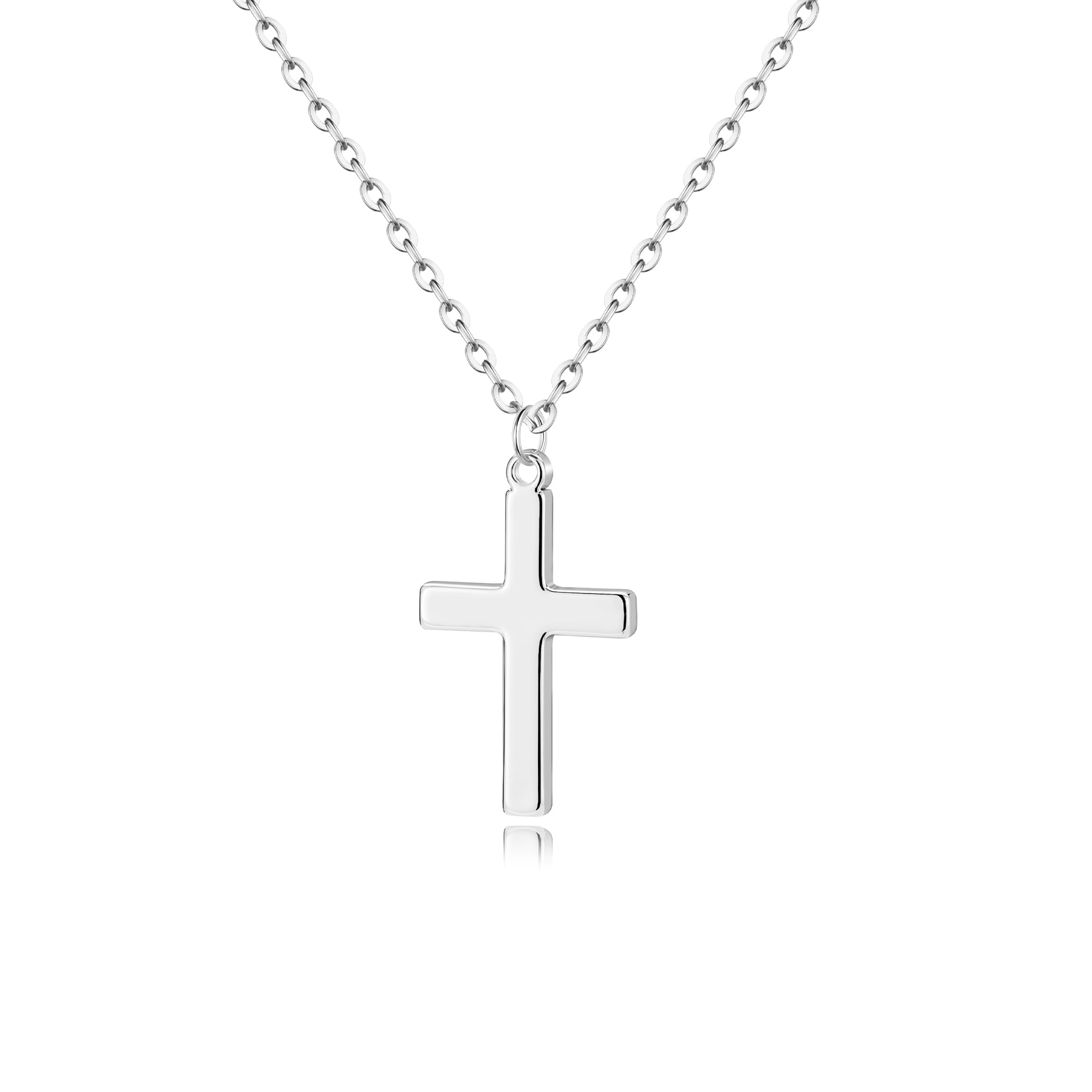 Christian Gift Stocking Stuffers Cross Necklace for women-Dainty 14k Gold Plated/Silver Plated Pendant Necklaces Simple Cute Tiny Necklace Jewelry for Women
