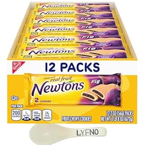 Fig Newtons Cookies Newtons Single Serve (12) 2oz Newtons Soft & Fruit Chewy Cookies – Newtons Cookies Fig Fruit Chewy (Lyfno Trademark Spoon Included)