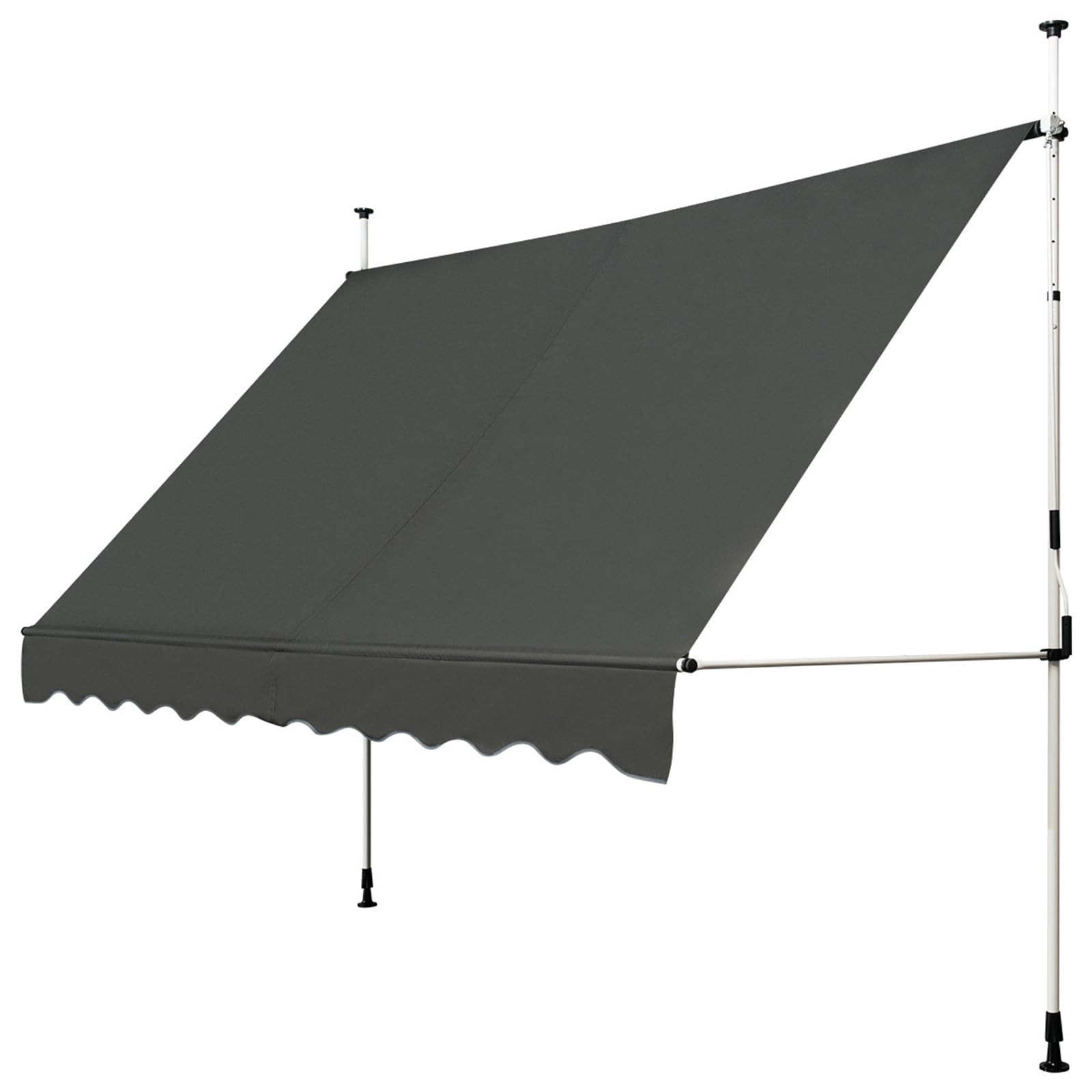 FANTASK Store de Balcon à Serrage de 300 cm de Large avec manivelle, réglable en Hauteur sans perçage, résistant aux UV, imperméable, Store de Soleil (Gris)