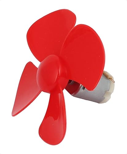 IIVVERR DC 3V 17500RPM Fuerte Fuerza Motor 4 paletas 3.150x0.079 in Hélice Rojo para RC Aviones (DC 3V 17500RPM Fuerza Fuerte Motor 4 paletas