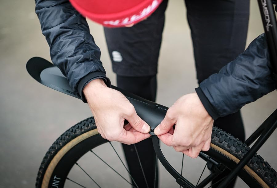 ASS SAVERS Bicycle Rear Fender Win Wing 2 Gravel Mud Flaps Mudguard Black Dot