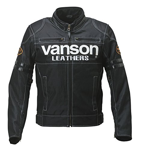 Amazon | VANSON(バンソン) ナイロンジャケット ブラック/ホワイト M