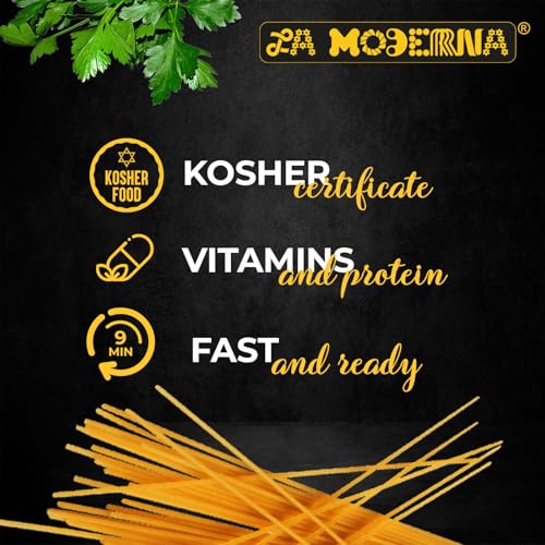 Image of LA MODERNA,Spaghetti Pasta 16 oz, Made with Durum Wheat Semolina, Enriched with Iron & B Vitamins-| Non-GMO-| Kosher-, Pantry Essential, (Pack of 5)