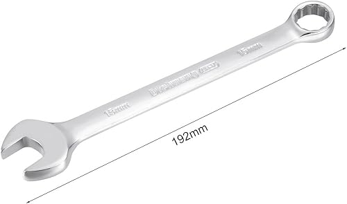 Miniatura 7 de uxcell Llave combinada métrica de extremo abierto, caja de 12 puntos, 0.315 in, acabado cromado, Cr-V