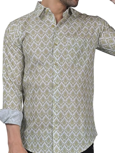 Image of TB Trybuy.in Classic-Contemporary Men's Printed Full Sleeve Casual Linen Shirt