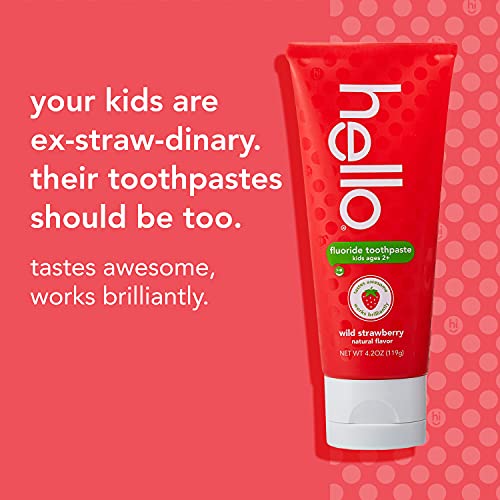 Hello 4348451208 Natural Wild Strawberry Flavor Fluoride Kids Toothpaste thumb #1