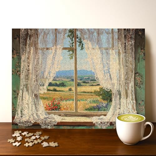 Casse-tête Country Window View Scenery 500 pcs, bois