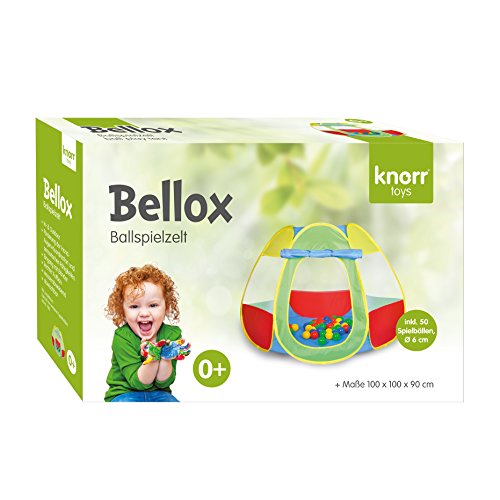 Knorrtoys 55323 - Bällebad Bellox inklusive 50 Bälle, Spielzelt, bunt, 100 x 100 x 90 cm