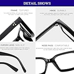 Classic Clear Lens Glasses for Women Men Thick Square Frame Eyewear Non Prescription Eyeglasses 2 Pack - Image 5