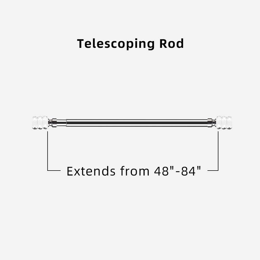 Ycolnaefllr 1-Inch Diameter Adjustable Double Curtain Rod in Antique Bronze with Crystal Finial 28-48 Inches with Metal Curtain Holdbacks Double Curtain Rod: Home Improvement