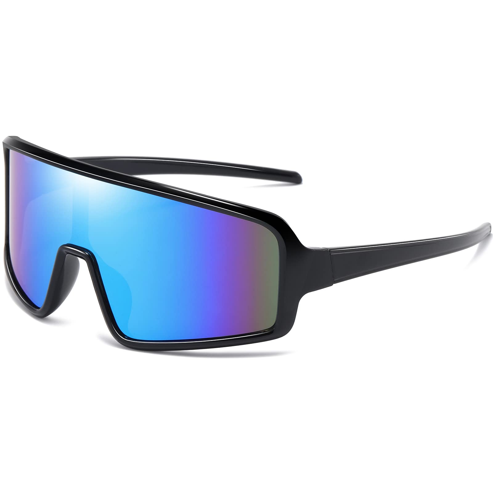 AIEYEZOModern Sports Cycling Sunglasses Fishing Running Mirrored Sun Glasses UV400 Protection Shield with Eyewear Rope