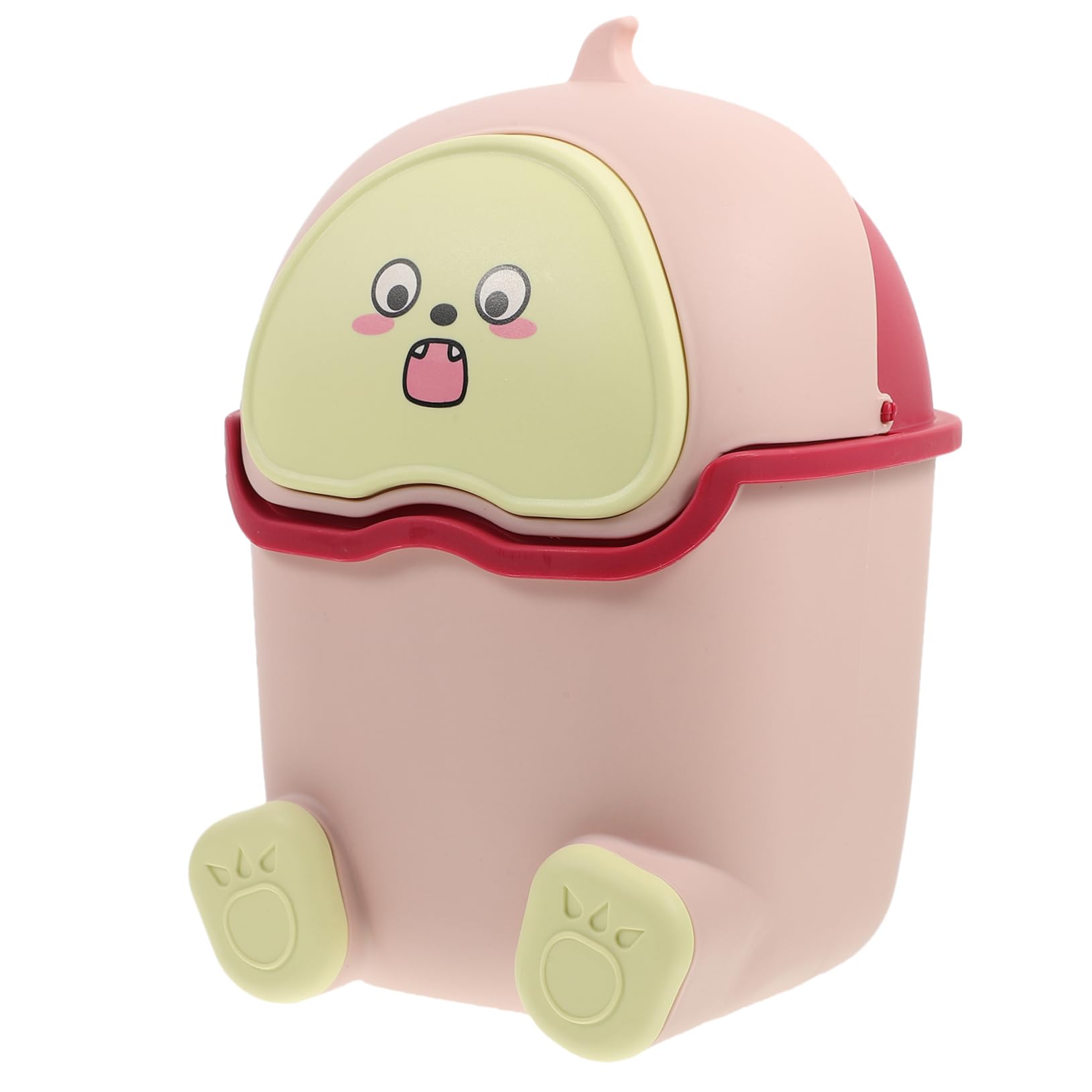 SOESFOUFU Waste Paper Basket Plastic Mini Waste Bin with Lid for Office Desk Home Living Room