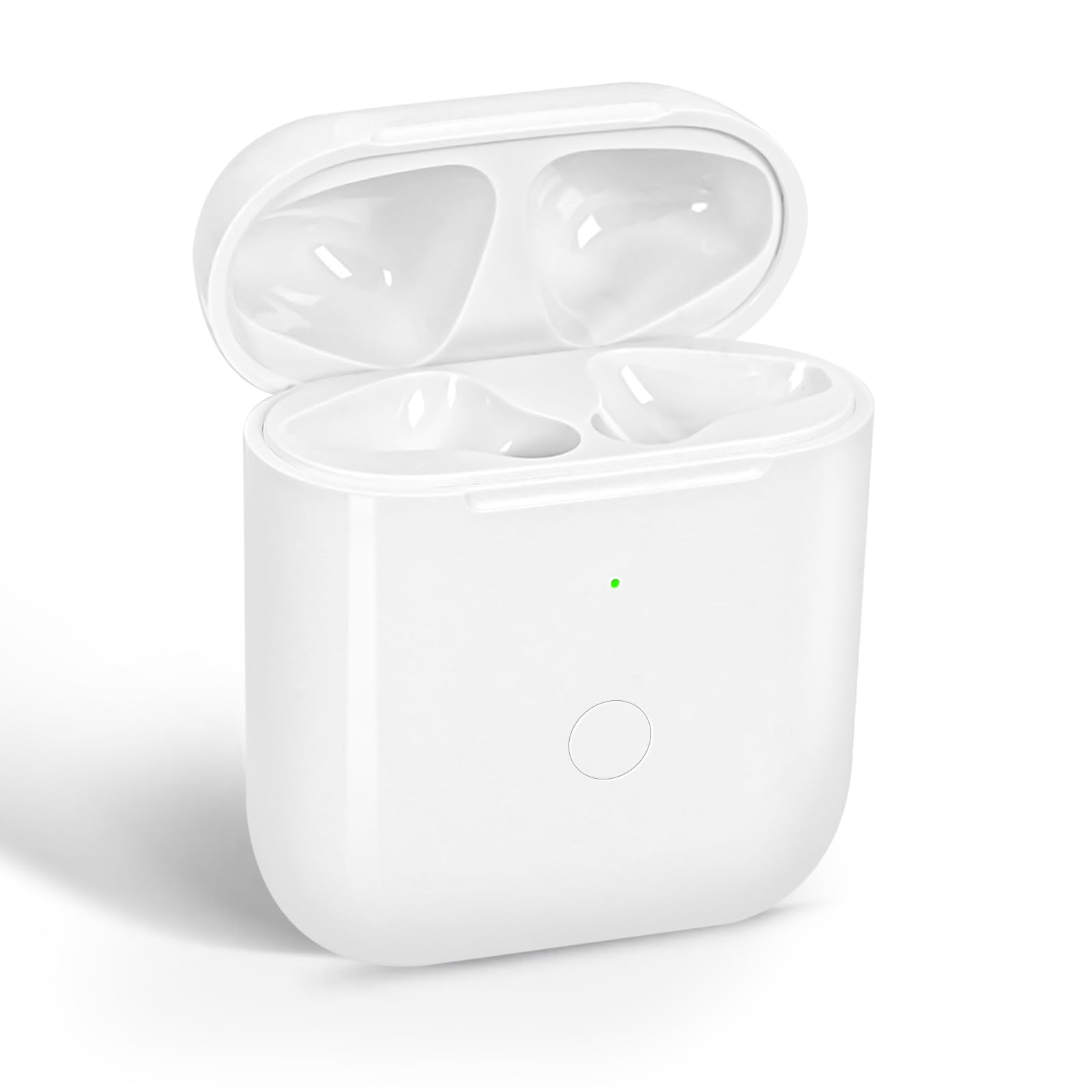 Wireless Charging Case Compatible with AirPod 2 1, Air Pod Charger Case Replacement with Bluetooth Pairing Sync Button, No Earbuds,White