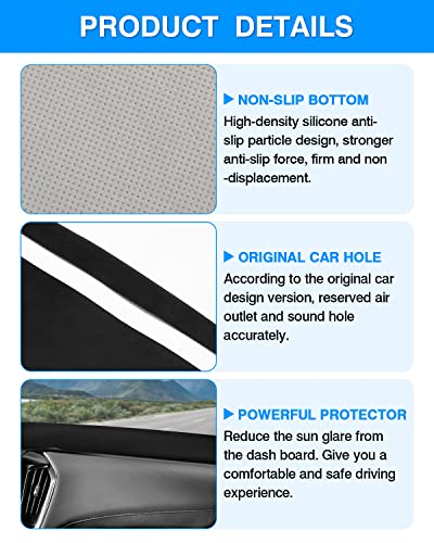 Image of Autorder Dashboard Cover Mat for 2018-2024 Chevrolet Traverse Accessories Dash Cover Flannel Dash Mat Sunshade Glare UV Rays Protector