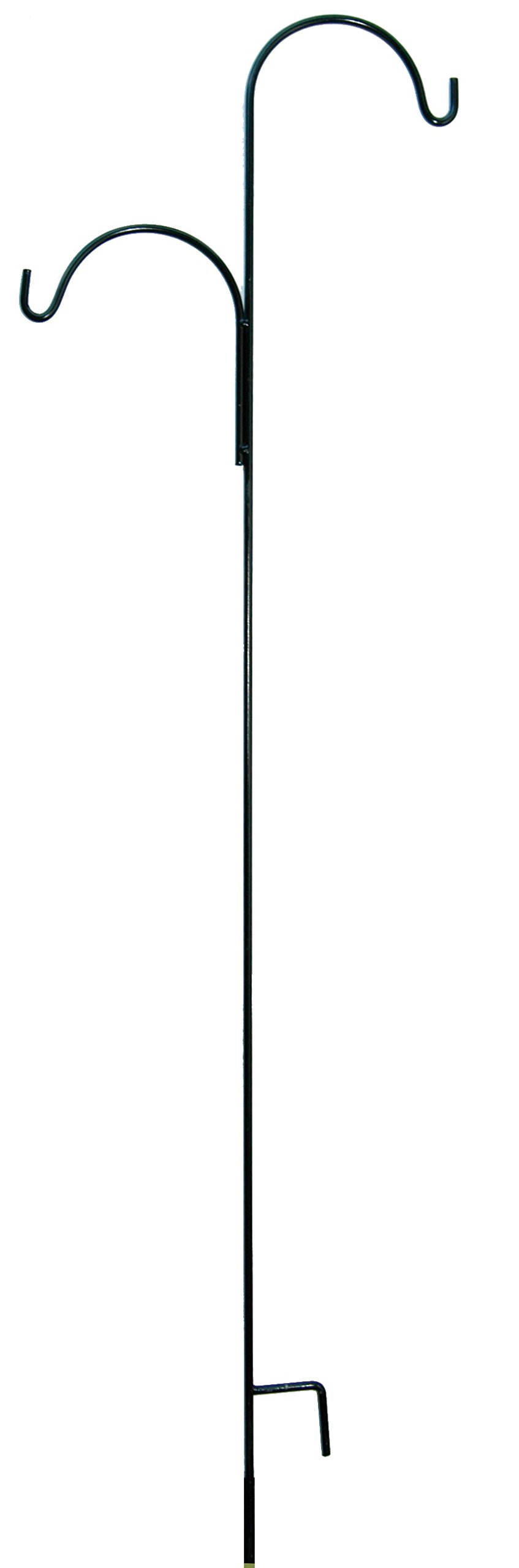 American Garden Works TOF Offset Double Arm Shepherd Hook, 90" x 24", Black