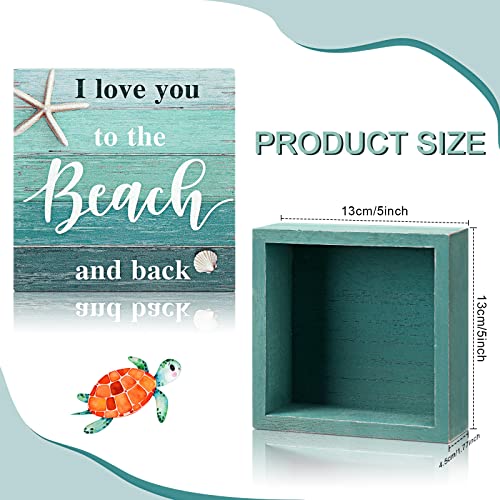 I-Love-You-to-The-Beach-and-Back-Wooden-Box-sign-Beach-Party-Decorations-Art-Signs-Rustic-Plaque-Decorations-for-Bathroom-Bedroom-and-Dining-Room-5-x-5-Inches I Love You to The Beach and Back Wooden Box sign Beach Party Decorations Art Signs Rustic Plaque Decorations for Bathroom Bedroom and Dining Room 5 x 5 Inches