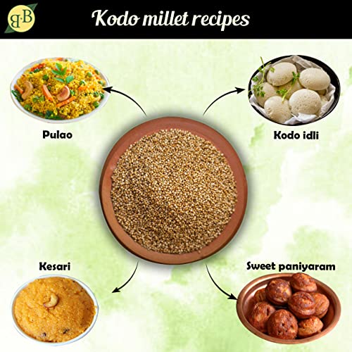 B&B Organics Kodo Millet (Indian Millet | Gluten Free | Unpolished | Whole Grain | Usda Certified) 5 Kg /11 Pound #TOP3