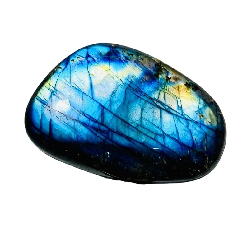 Labradorite naturelle de forme fantaisie 41x28x8mm pour bague et collier DIY