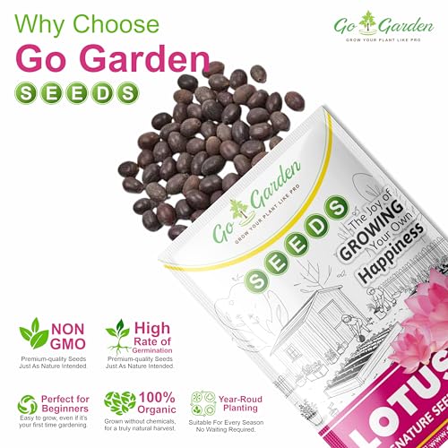 Image of Go Garden Lotus Seed for Planting - Pack of 20 Seed | High-Germination Lotus Seeds for Water Gardening, Home Garden, Ponds, and Outdoor Decor