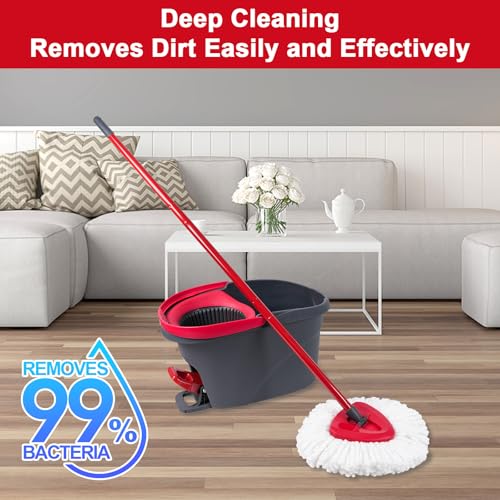 Image of 10 Pack Spin Mop Replacement Head Mop Refill Compatible with Ocedar Triangle Swivel Mops Microfiber Swivel Mop Refill,Deep Clean,Machine Washable and Easy to Replace