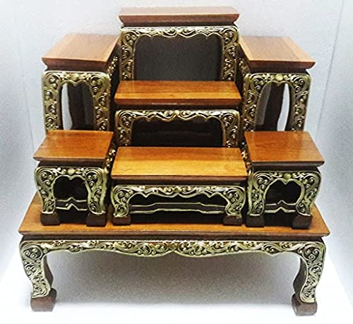 UnseenThailand Set Of Altar Table, Thai Buddha Show Table Set Made from Teak Wood Carving. (W18"xD13")