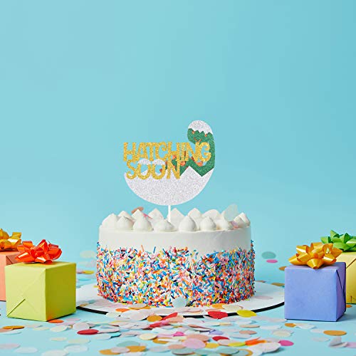 Hatching Soon Cake Topper Dinosaur Cake Topper For Baby Shower Gender Reveal Party Decorations Baby Boy Cake Topper Baby Announcement Supplies #TOP3