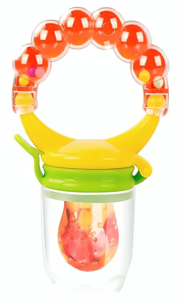 Episkey Teething Baby Fruit Feeder Pacifier Silicone Food Feeders for Babies Infants Toddlers Food Nibbler Soft Silicon Chewing Fruit Feeder Baby Veggie Teether | Hygenic & BPA Free | Pacifier for Infant 3+ Months (1pcsBUBBLET)-image-37