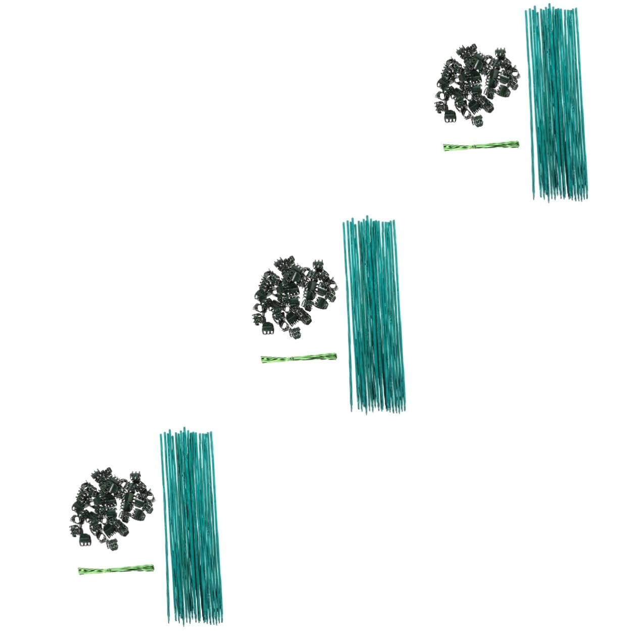 Toyvian 3 Ensembles Support de Plantes Ensemble de Tuteurs Clips Fils pour Fleurs Plantes Grimpantes Accessoires de Jardinage Pratiques pour Droite Tiges