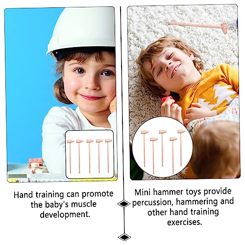 FOYTOKI 5 Pçs Pequeno Martelo De Madeira Mini Martelo Mini Brinquedo Bebê Brinquedos De Madeira Mart