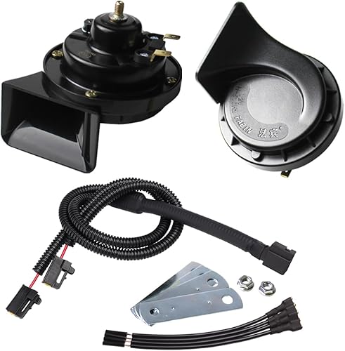 FARBIN Bocina de caracol eléctrica de 12 V, tono dual, impermeable, con enchufe especial, kit de cableado para Toyota