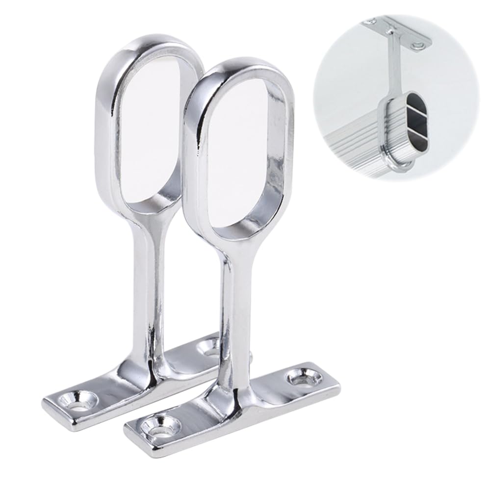 Supporto Per Asta Armadio Ovale 30,5x15,5 Mm - 2 Pezzi | Per Appendiabiti, Tende Doccia, Bastoni Tenda - Foto 5