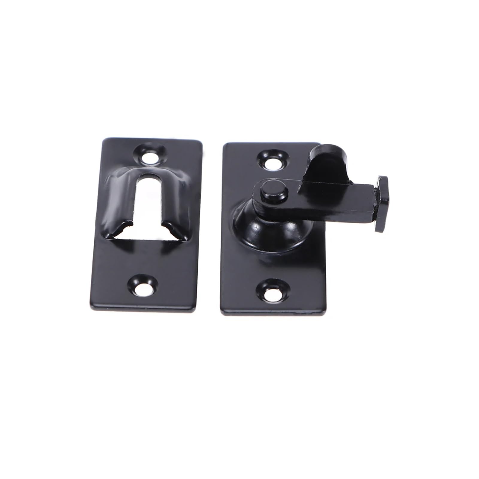 Naqzrxpml Black Door Bolt 90 Degree Latch Stainless Steel Lock Sliding Right Angle Buckle ,Silver(Black)