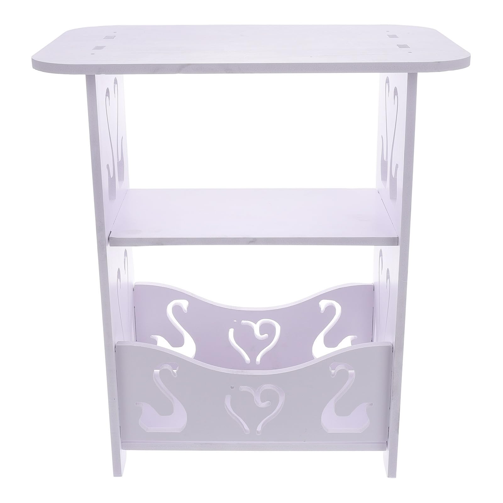 Zerodeko Mesita de Noche Pequeña de Color Claro para Dormitorio, PVC Madera