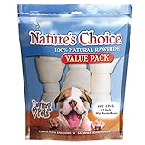 Loving Pets Nature's Choice - White Knotted Rawhide Bones for Dogs, 6-7" Bones (for Dogs 20-65 lbs)