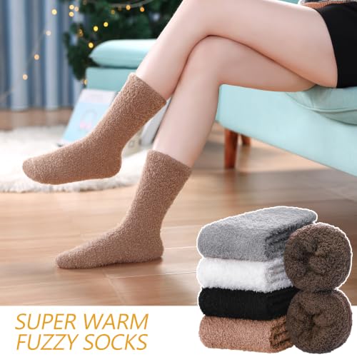 Image of MQELONG Womens Super Soft Fuzzy Cozy Home Sleeping Socks Microfiber Winter Warm Slipper Socks