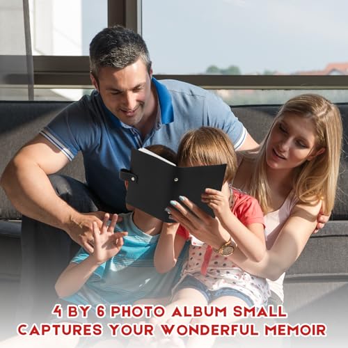 2 Pack Small Photo Albums 6x4 Slip In Hold Totally 52 Photos 10x15cm, Mini Flip Photo Album Little Portable Memory Book with Leather Cover for Baby Wedding Holiday Family Birthday Travel (Black) - Image 7