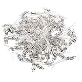 uxcell 100Pcs F6 6x16mm Bright Red Light Neon Light Bulb Indicator Lamp 2 Pin Clear Halogen Light Bulb for Closet Landscape Lighting