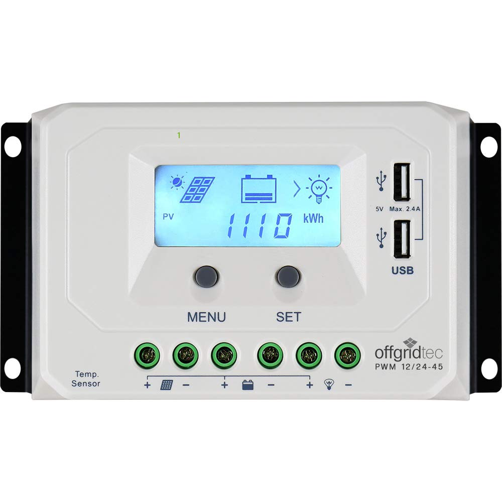 Offgridtec® PWM Pro Laderegler 12V/24V 45A USB