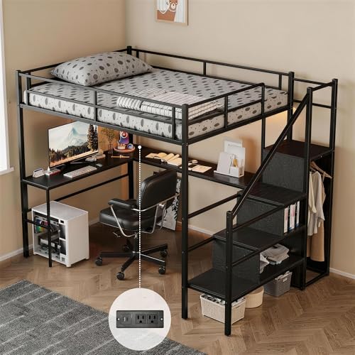 FAVSH Full Loft L-Shaped Desk