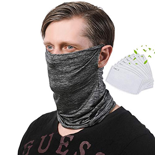 GasMo Summer Cool Breathable Seamless Bandanas with Ear Loops Design,Multifunction Ice Silk Cooling Sports Balaclava Headband Neck Gaiter Scarf for Men & Women