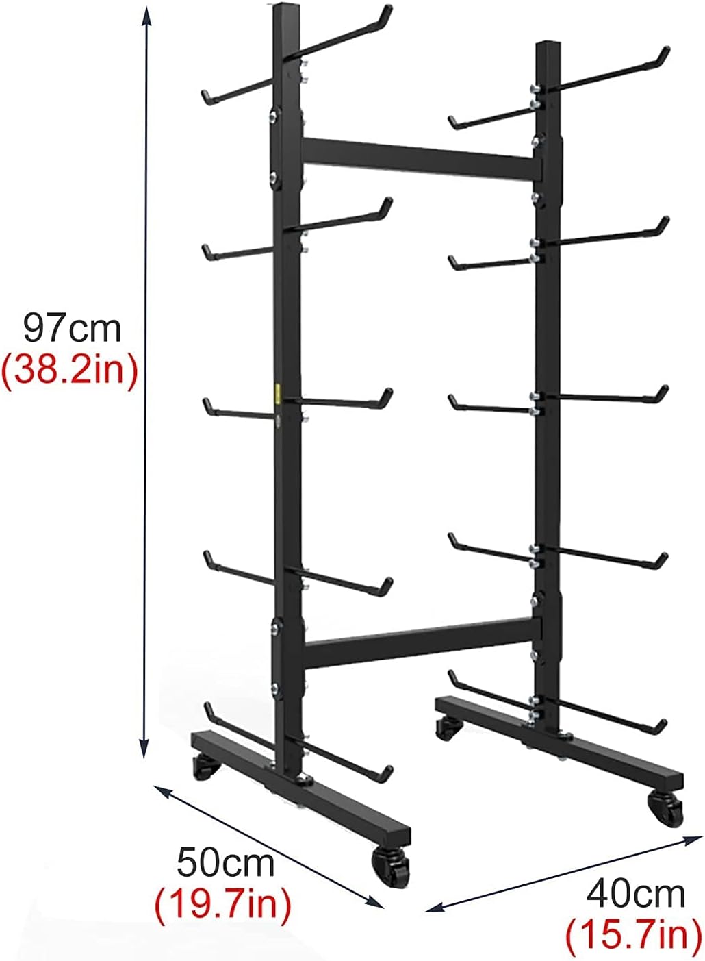 Rolling Yoga Mat Cart on Wheels, Floor Yoga Mat Holder Rack, Large Capacity Foam Roller/Exercise Mats/Pilates Mats Storage Organizer, Black : Sports & Outdoors