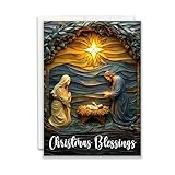 JBH Creations Nativity Blessings Religious Christmas Card - Pack of 24