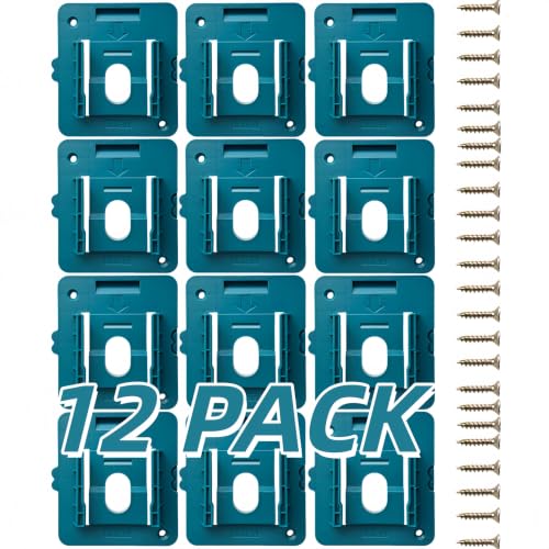 12 PCS esmusssein Batteriehalter Kompatible für for Makita 18V Akku Wandhalterung Geeignet für BL1860 BL1850 BL1840 BL1830 (mit 24 Schrauben Keine Batterie)