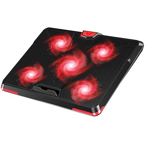 STOON-Laptop-Cooling-Pad-Laptop-Cooler-with-5-Adjustable-Quiet-Led-Fans-Portable-Slim-2-USB-Ports-Laptop-Fan-for-12-17-Gaming-Laptop-Cooling-pad-Switch-Control-Fan-Speed