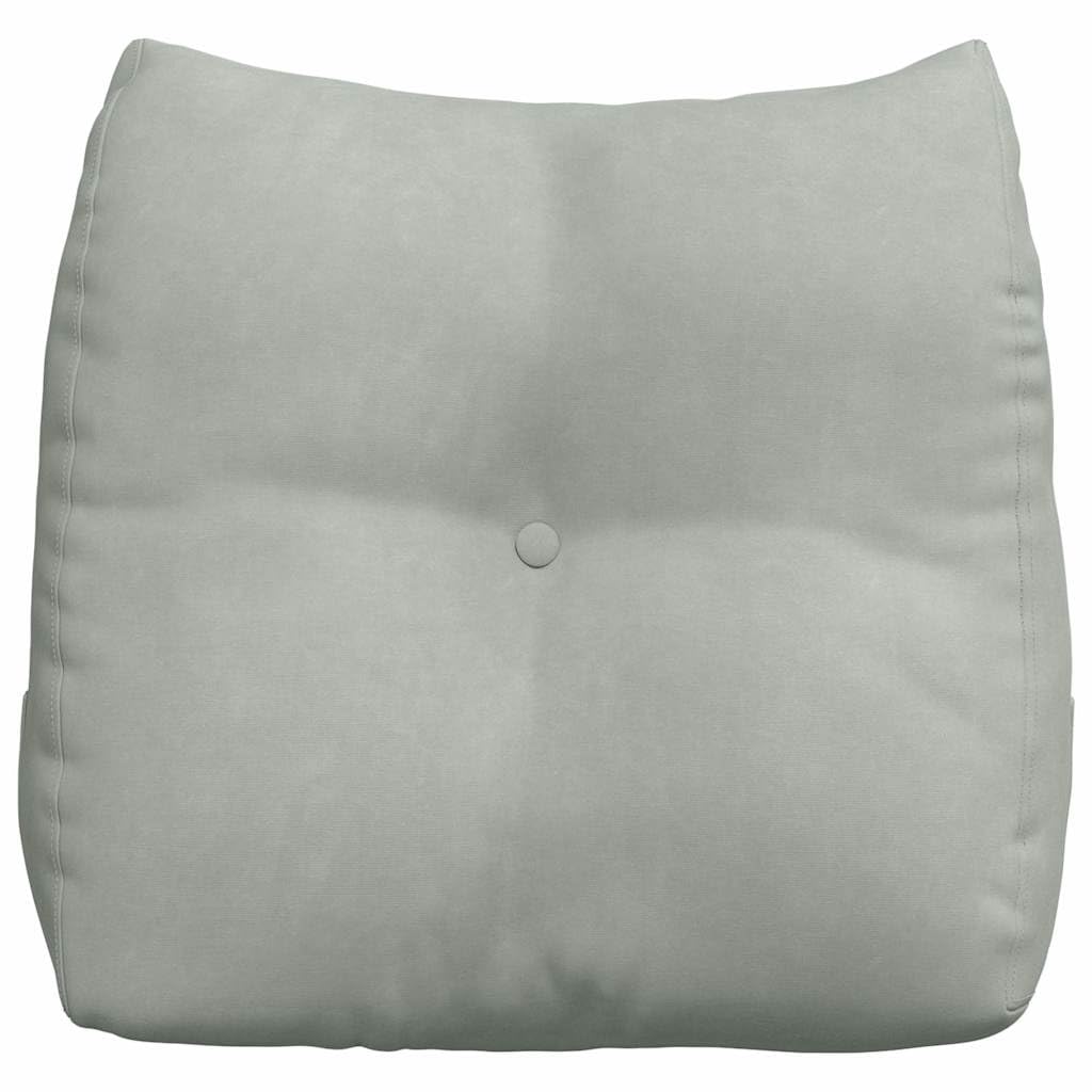 Cojín de espalda gris claro, 45 x 24 x 50 cm, terciopelo con soporte lumbar ergonómico, funda extraíble y práctico bolsillo lateral para oficina, sofá y cama