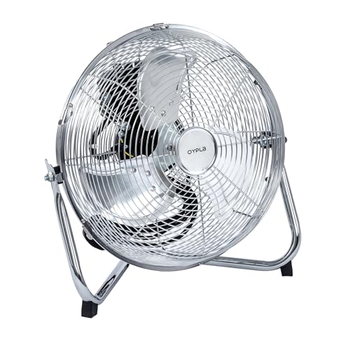 Oypla 3 Speed Floor Standing Gym Fan Hydroponic (Chrome, 12 Inch)