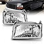 AmeriLite Replacement Headlights For Ford F150 F250 F350 / Bronco - Passenger and Driver Side