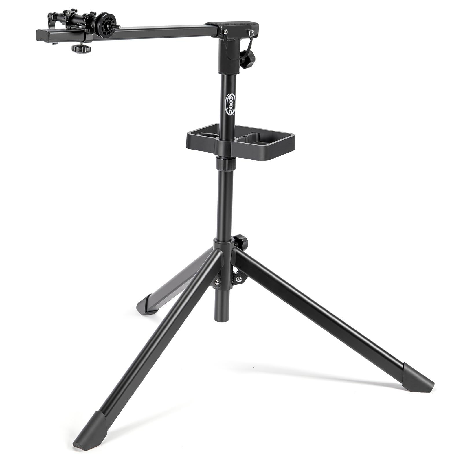 CXWXC Soporte de montaje para bicicletas – Soporte de reparación profesional con bandeja de herramientas y compartimento magnético (Negro)
